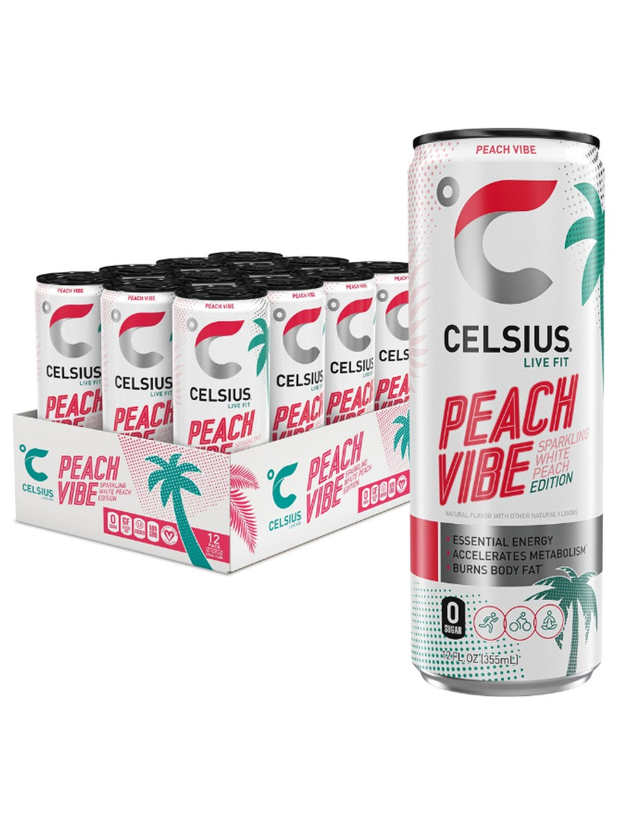 Celsius White Peach Vibe 12oz CAN DEP