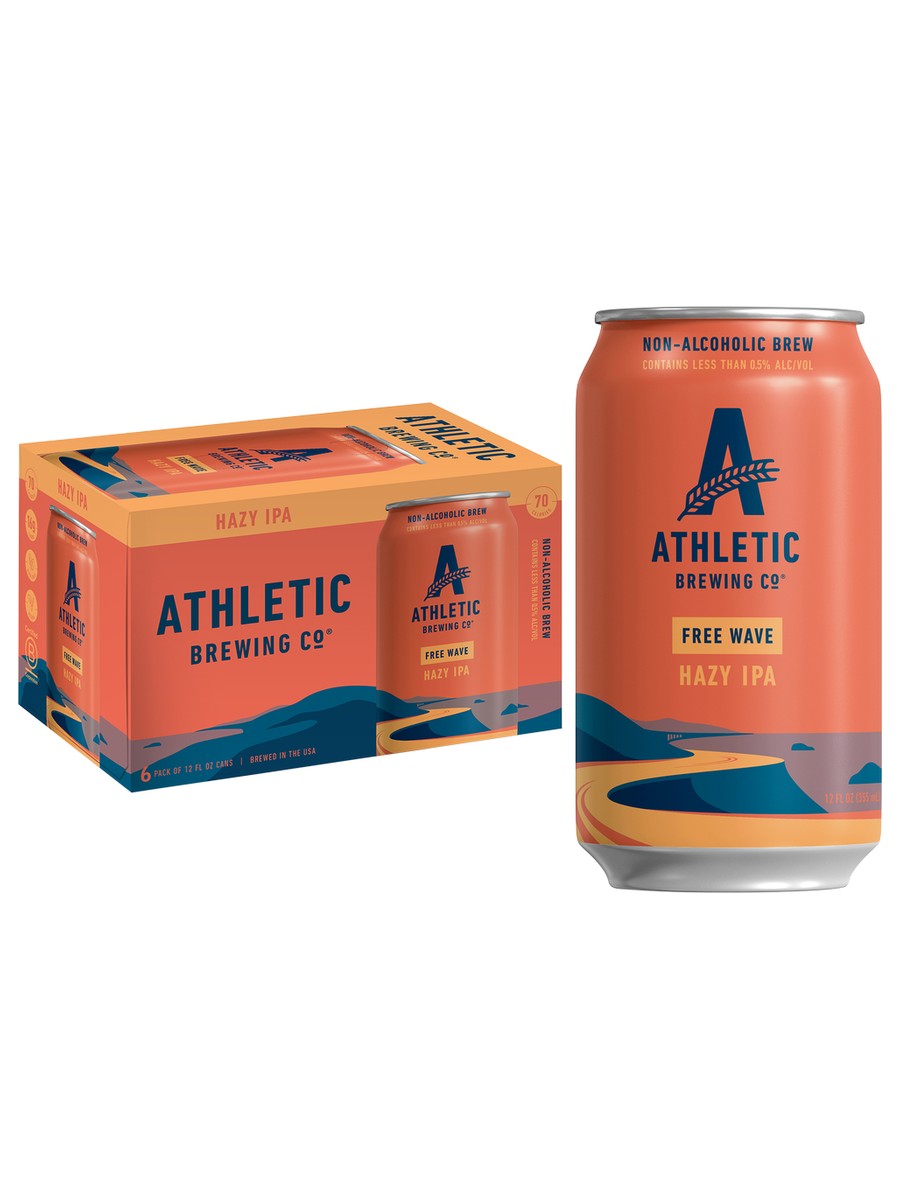 Athletic Brewing Non Alcoholic Free Wave Hazy Ipa 6 PACK CANS