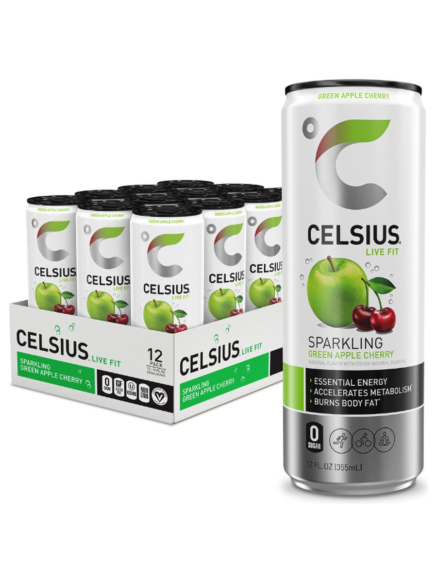 Celsius Green Apple Cherry 12oz CAN DEP