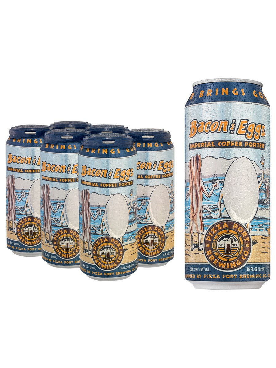 Pizza Port Bacon &eggs Imperial Coffee Porter 6 PACK CANS